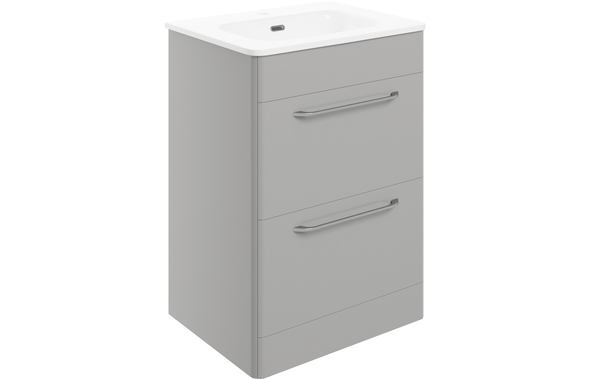 Loretti 610mm 2 Drawer Floor Unit & Basin - Grey 