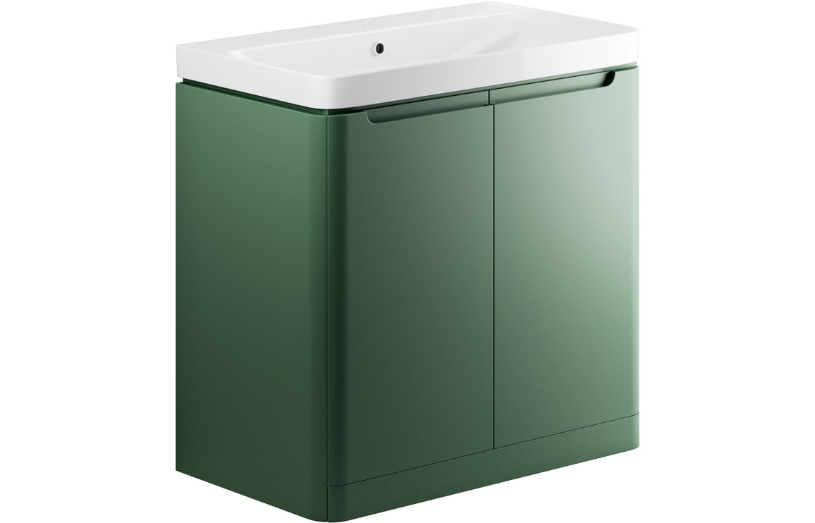 Fosse 800mm 2 Door Floor Standing Basin Unit -  Sage Green