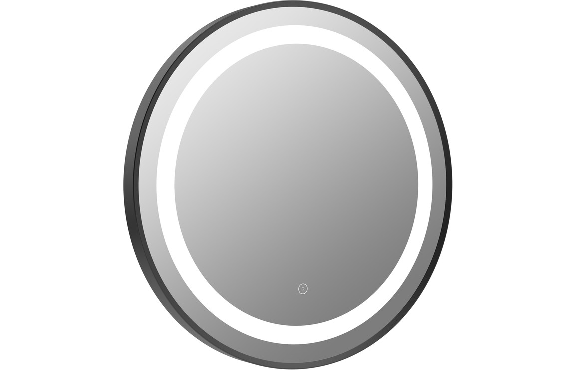 Nazca 600mm Round Front-Lit LED Mirror - Matt Black