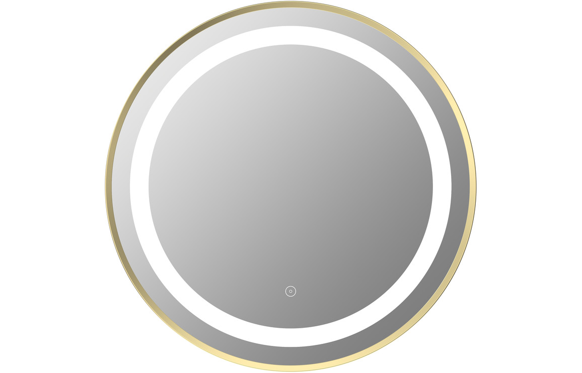 Nazca 600mm Round Front-Lit LED Mirror - Brushed Brass