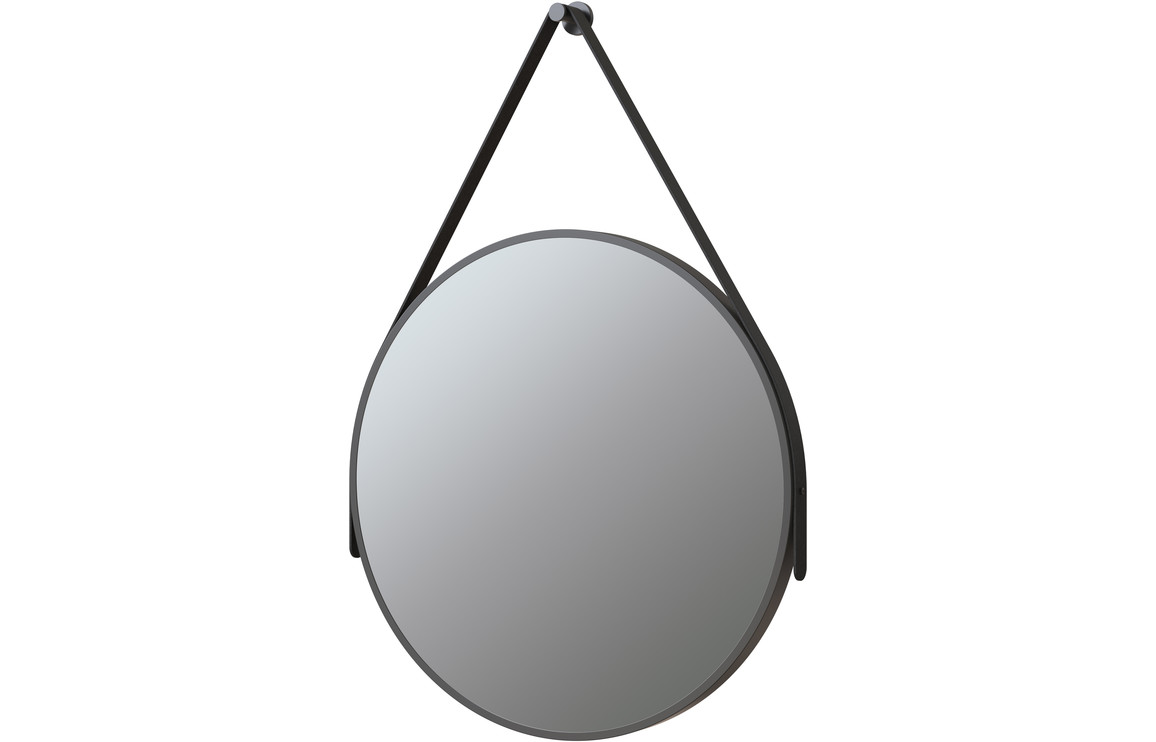 Manu 600mm Round Mirror - Matt Black