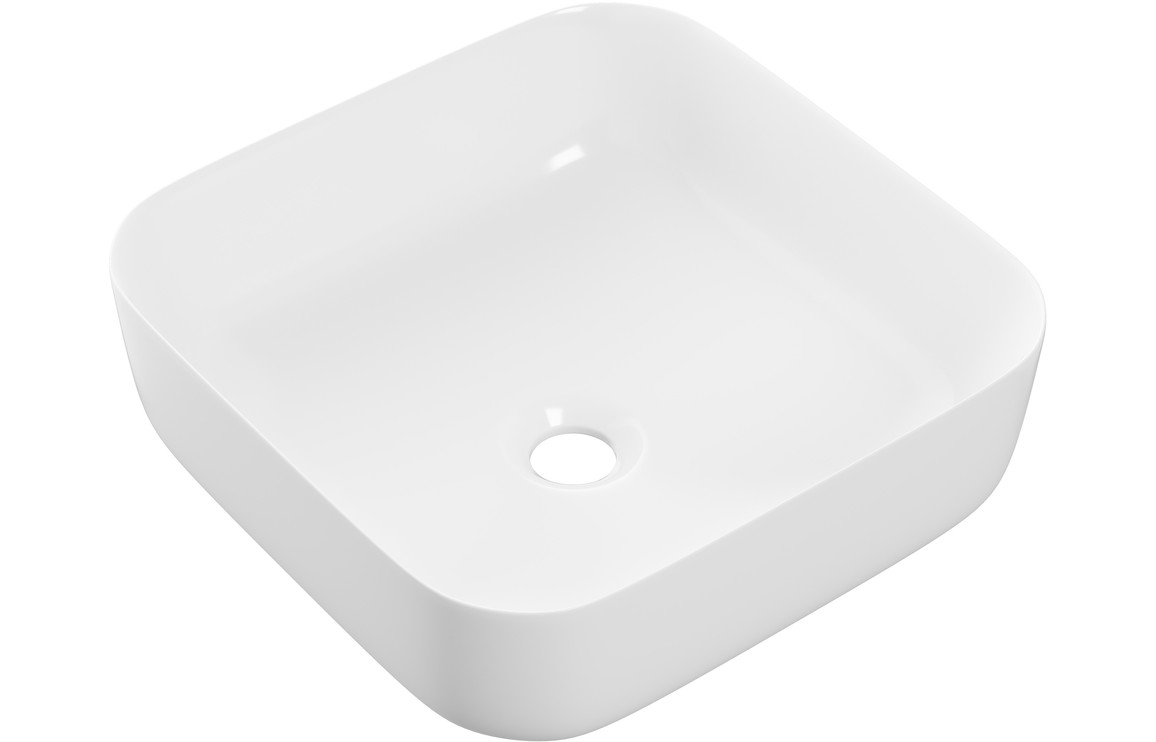 Vostok 400mm Ceramic Square Washbowl & Waste - Matt White