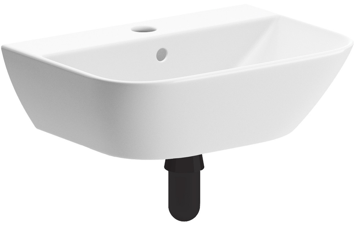 Huron 450x320mm 1TH Cloakroom Basin & Black Bottle Trap