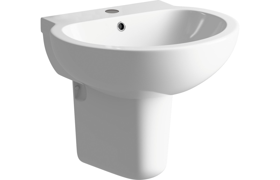 Albert 535x490mm 1TH Basin & Semi Pedestal