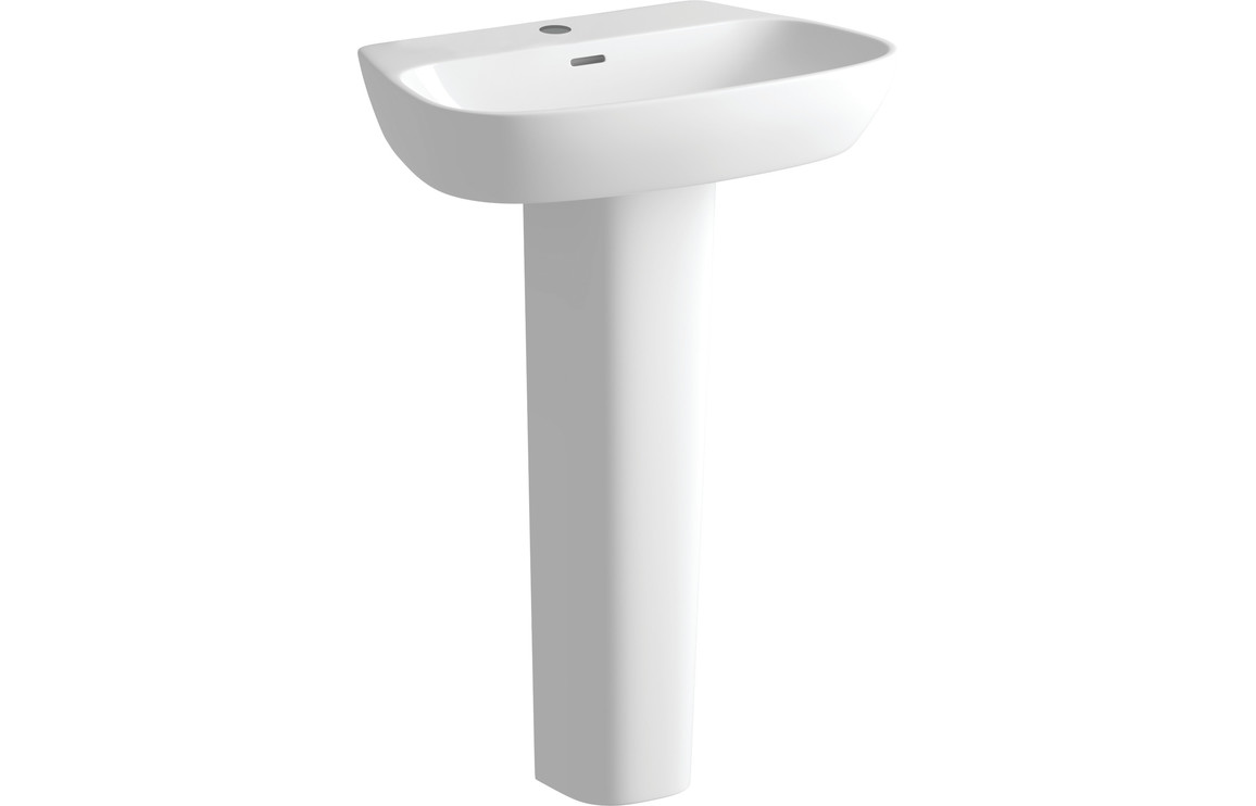 Lomond 600x400mm 1TH Basin & Full Pedestal