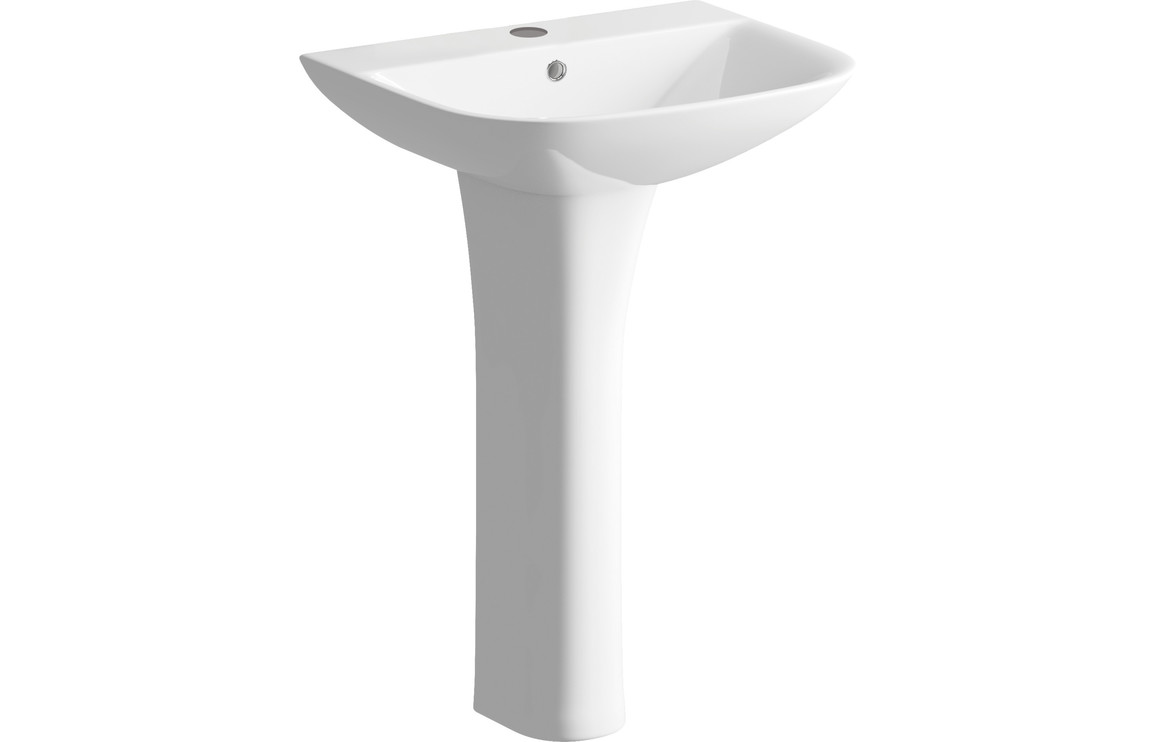 Huron 560x450mm 1TH Basin & Full Pedestal (Boxed)