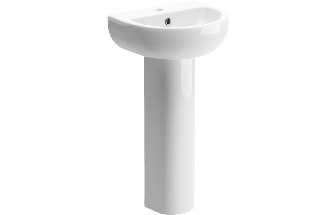 Urmia 450x400mm 1TH Basin & Full Pedestal