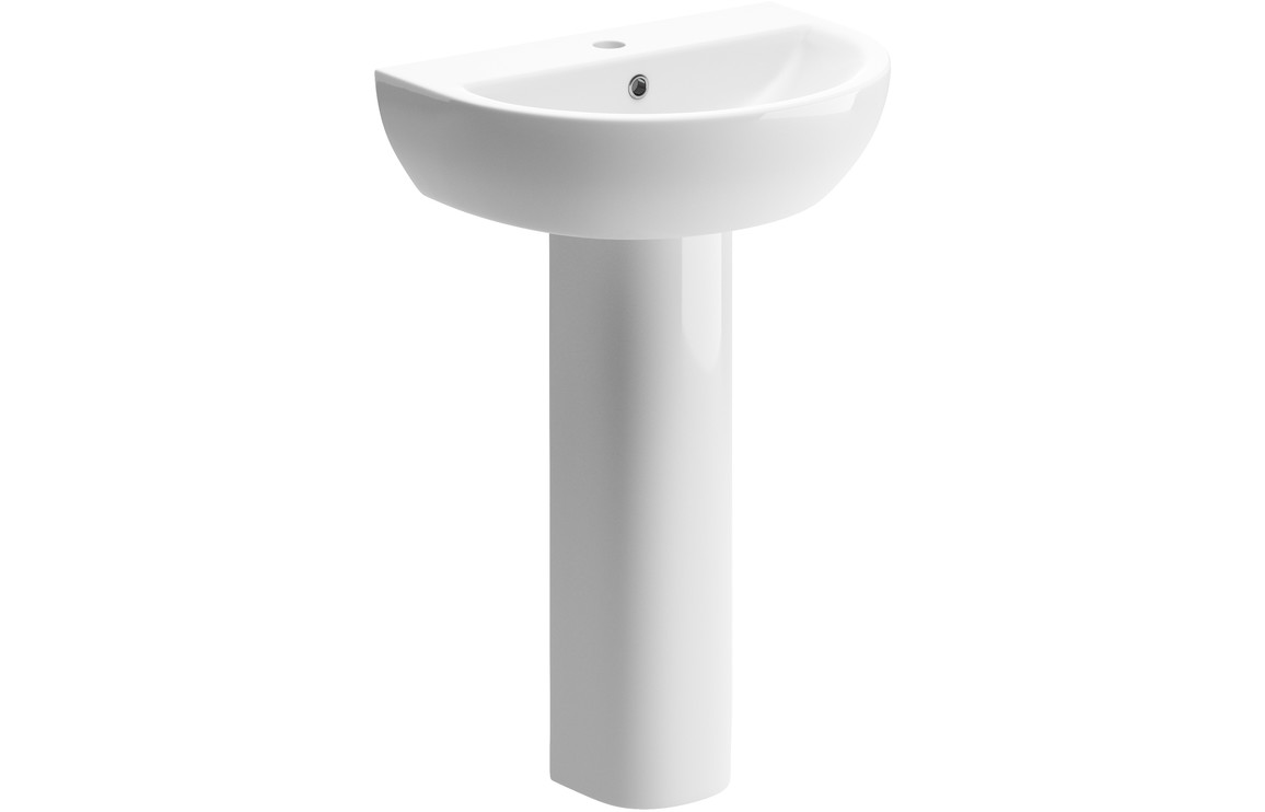 Urmia 550x400mm 1TH Basin & Full Pedestal