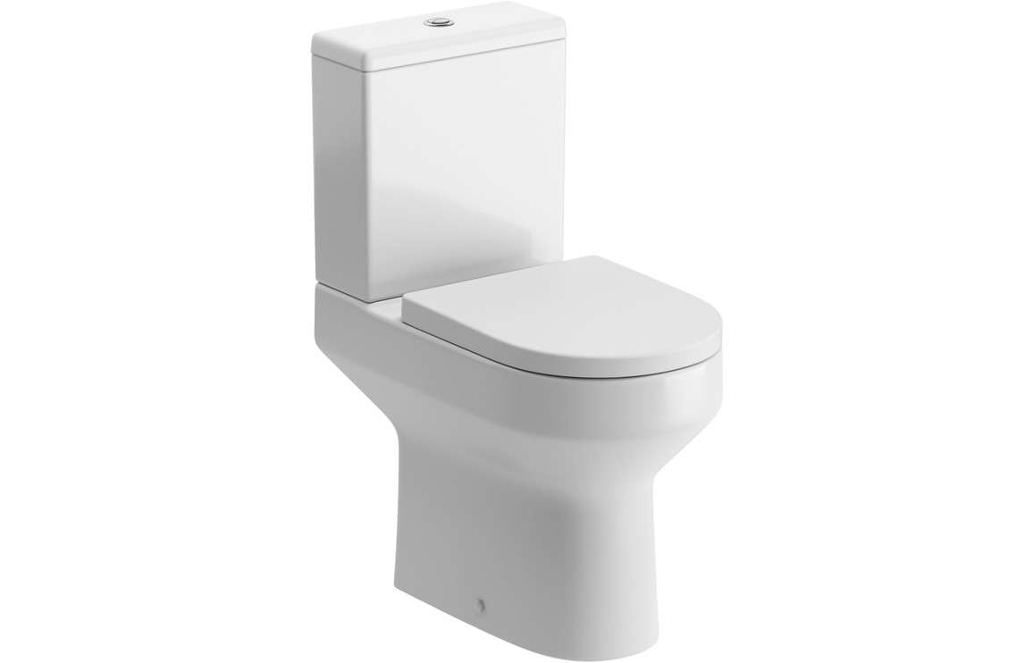 Eerie Close Coupled Open Back Comfort Height WC & Soft Close Seat