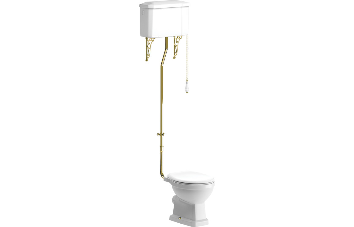 Tana High Level WC w/Brushed Brass Finish & Soft Close Seat