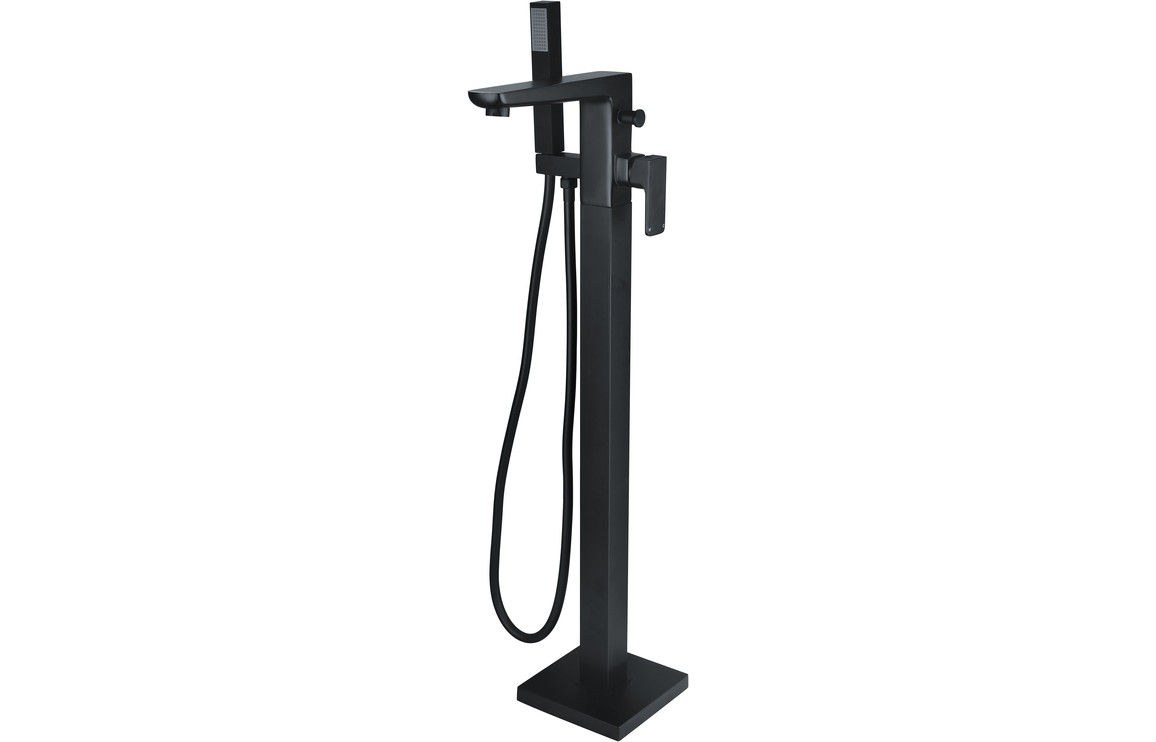 Detti Floor Standing Bath/Shower Mixer - Matt Black