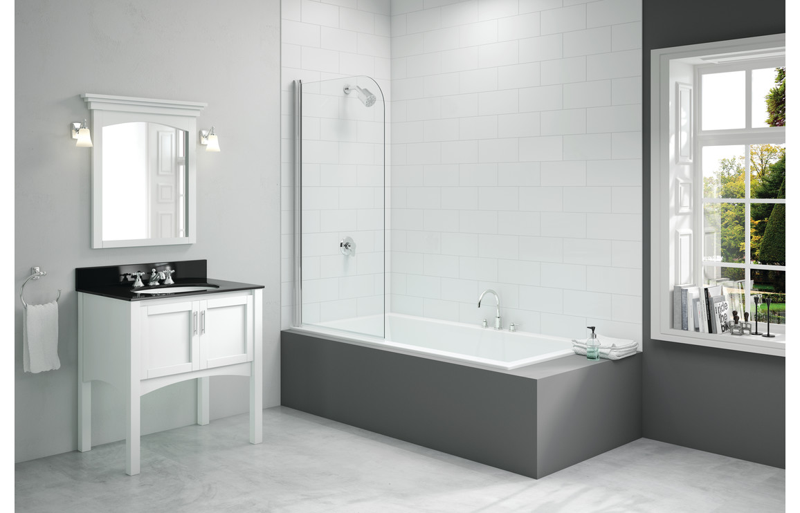 Merlyn 800x1500mm Single Curved Bath Screen