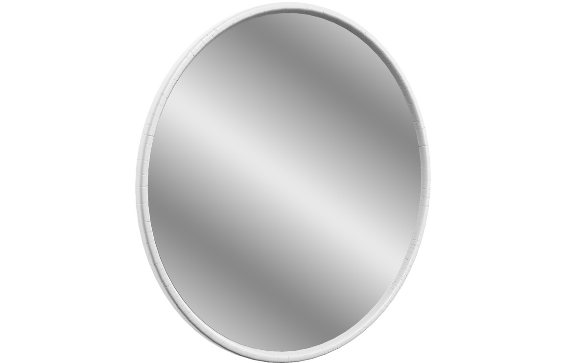 Estilo 550x550mm Round Mirror - Satin White Ash