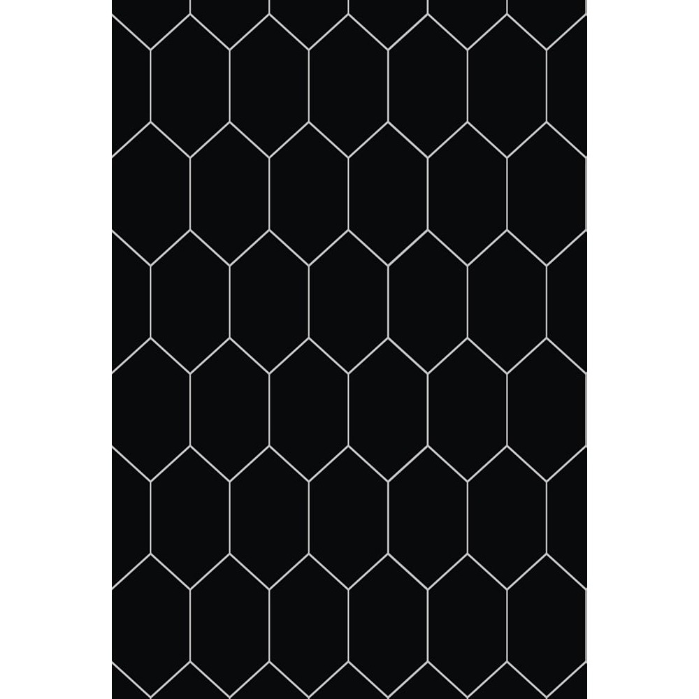 Fibo Urban Black Silk Hexagonal Bathroom Wall Panel