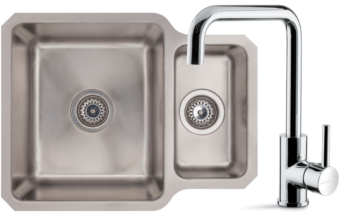 Prima+ 1.5B R25 Rev. Undermount Sink & Riace Single Lever Tap Pack