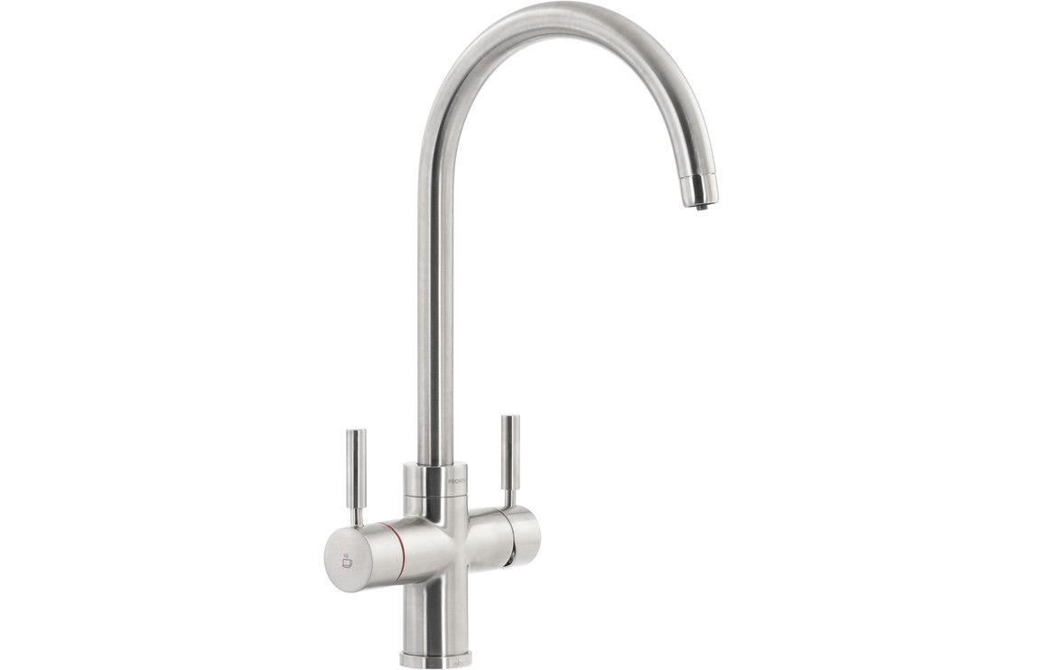 Abode Prostream 3 IN 1 Swan Spout Monobloc Tap - Brushed Nickel