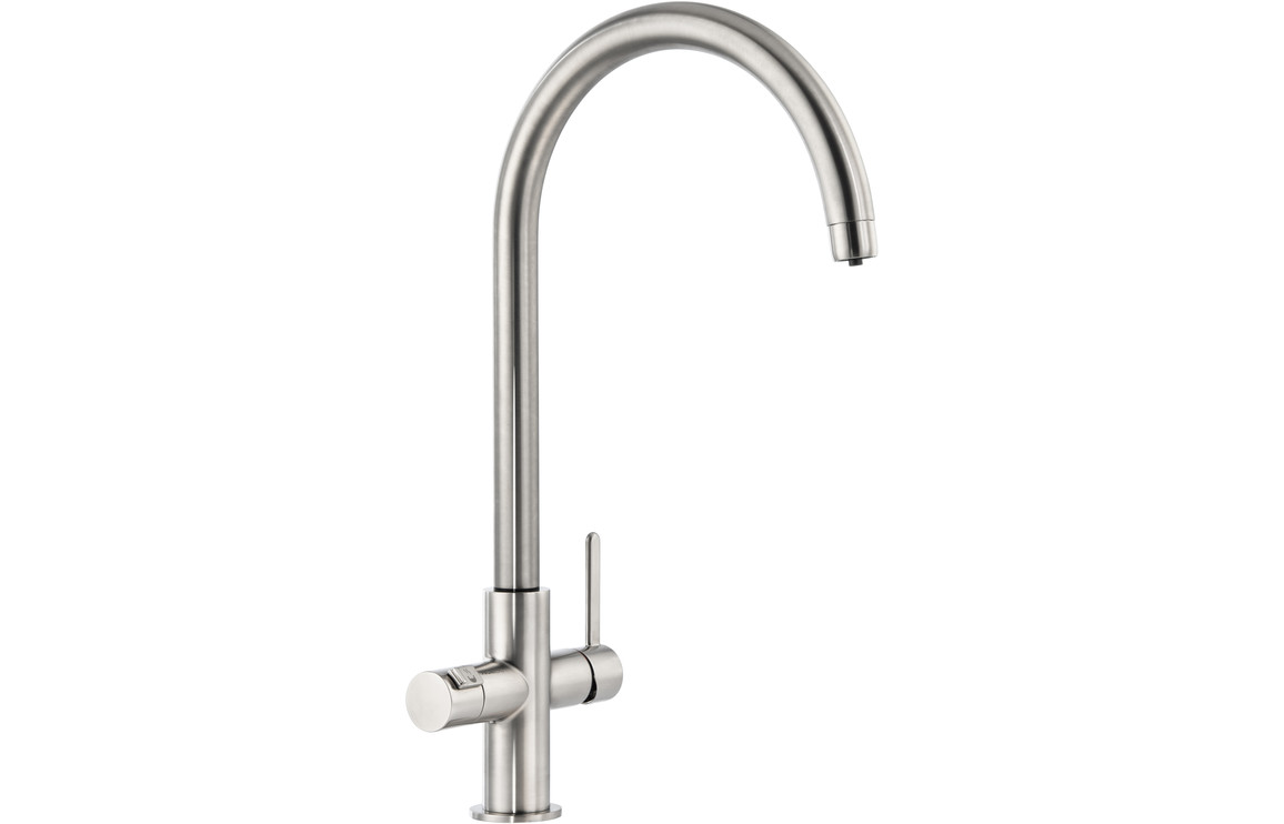 Abode Prothia 3 IN 1 Swan Spout Slimline Monobloc Tap - Brushed Nickel