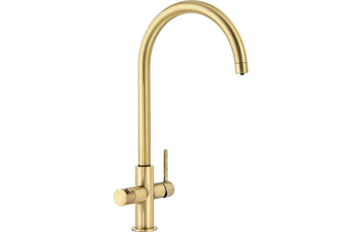 Abode Prothia 3 IN 1 Swan Spout Slimline Monobloc Tap - Brushed Brass