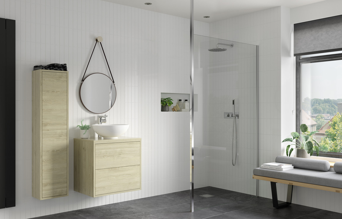 Dali 900mm Wetroom Panel & Floor-to-Ceiling Pole