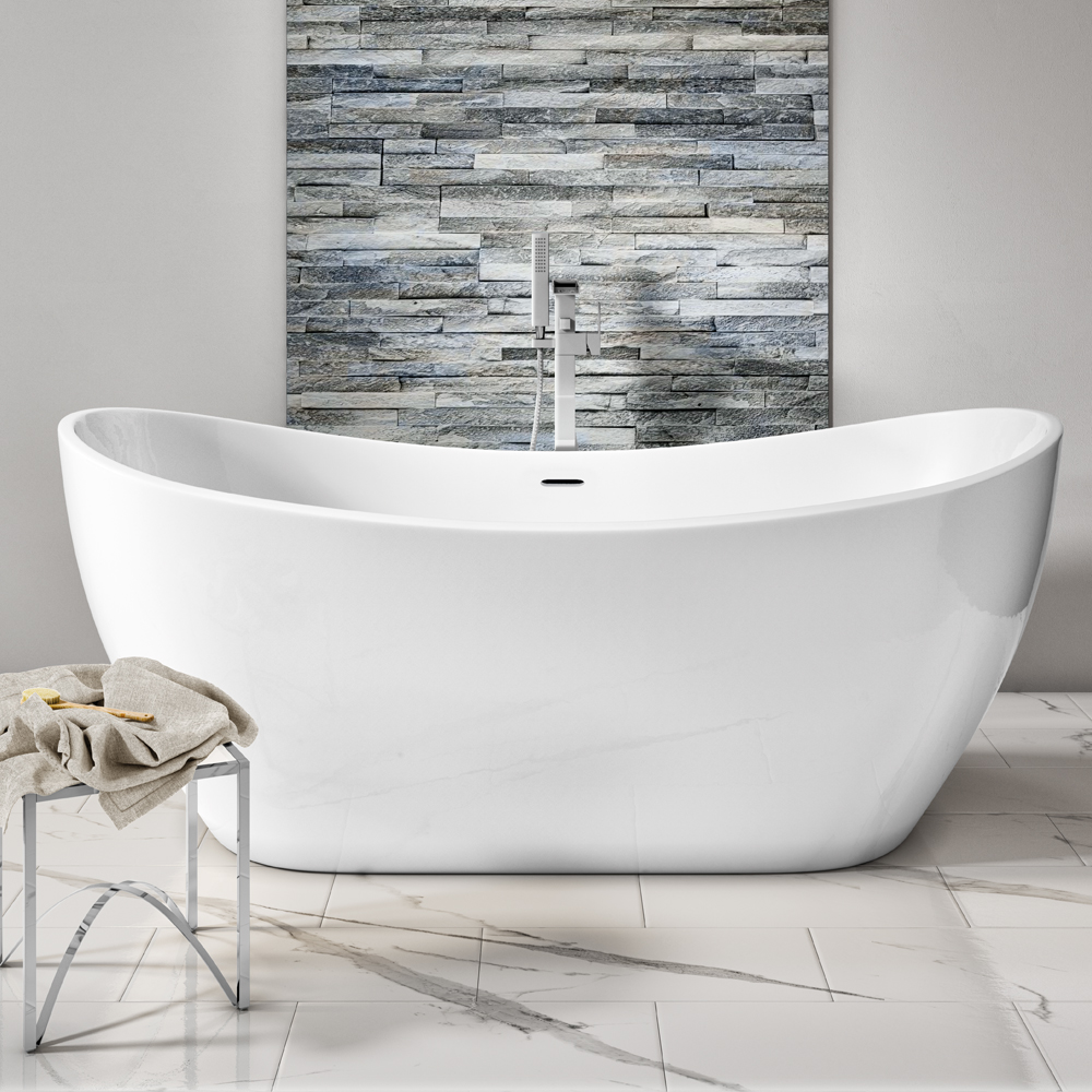 Synergy Bolsena 1600mm Modern Double Ended Freestanding Bath