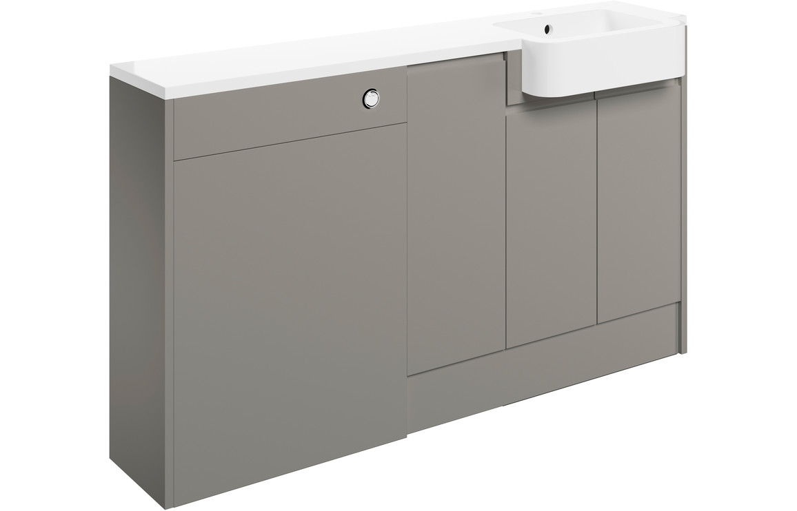 Figo 1542mm Basin  WC & 1 Door Unit Pack (RH) - Pearl Grey Gloss
