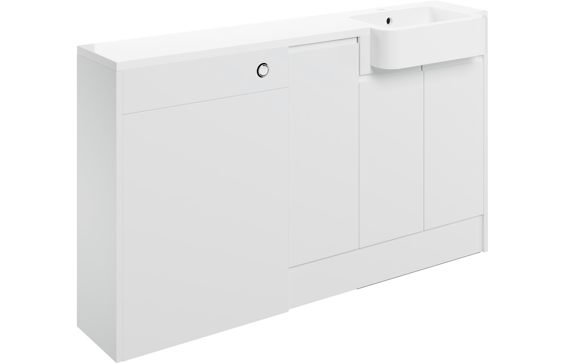Figo 1542mm Basin  WC & 1 Door Unit Pack (RH) - White Gloss