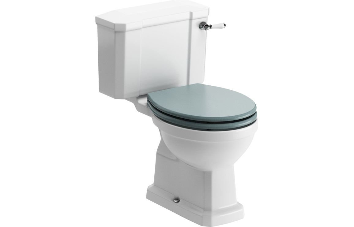 Tana Close Coupled WC & Sea Green Wood Effect Seat