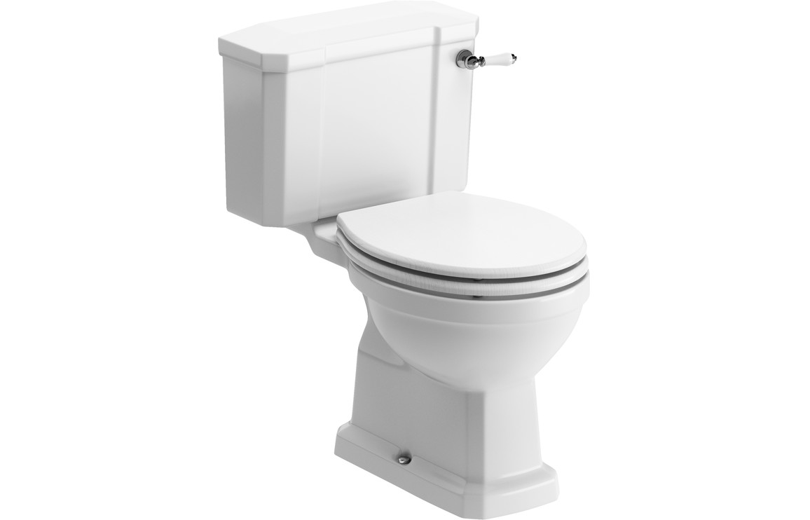 Tana Close Coupled WC & Satin White Wood Effect Seat