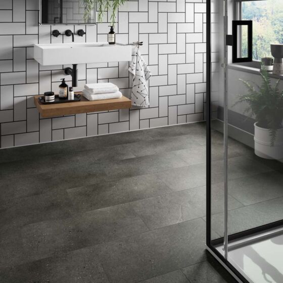 Verona ClickLux Axia Concrete Anthracite 305mm x 610mm Tile (1.86m² Per Box)