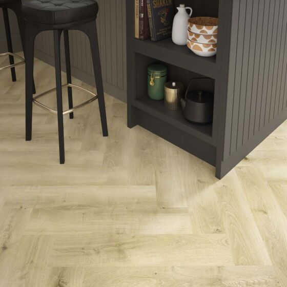 Verona ClickLux Rydal Natural Oak Herringbone 126mm x 630mm Flooring (2.22m² Per Box)