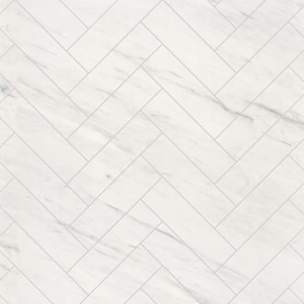 Multipanel Levanto Marble Herringbone Tile Collection